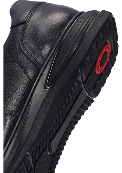 Erkek Lacivert Bağcıklı Deri Casual Sneaker 24WFD6768FT