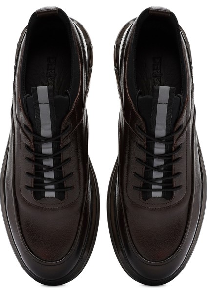 Erkek Kahverengi Bağcıklı Deri Casual Sneaker 24Wfd7225Ft