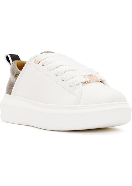 Acbc x Kadın Beyaz Bağcıklı Kalın Tabanlı Sneaker 24WFD435014