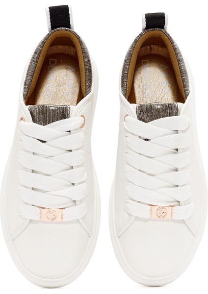 Acbc x Kadın Beyaz Bağcıklı Kalın Tabanlı Sneaker 24WFD435014