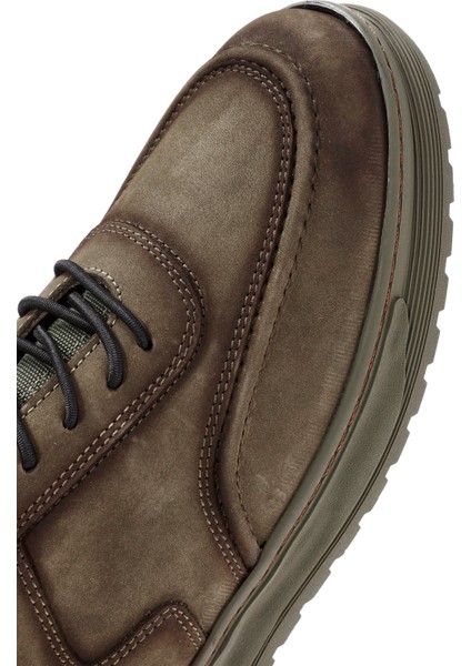 Erkek Haki Bağcıklı Süet Deri Sneaker 24Wfd603910