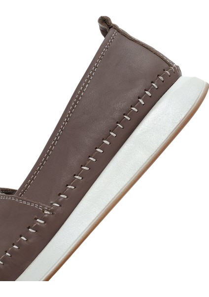 Kadın Vizon Kalın Tabanlı Deri Comfort Loafer 25SFD332518