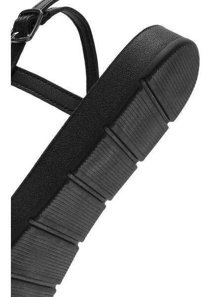 Kadın Siyah Taşlı Sandalet 25SFE464114