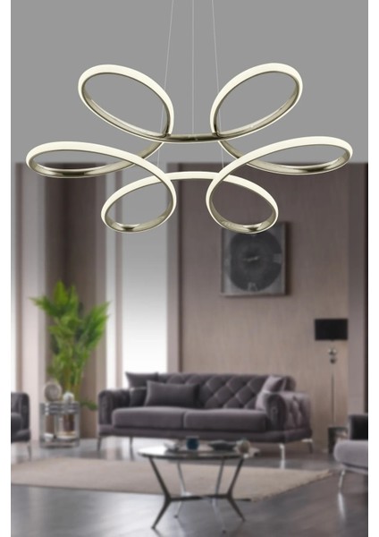 Istanbul Avize Megie Gümüş Ledli Lüx Modern Beyaz Power LED Avize