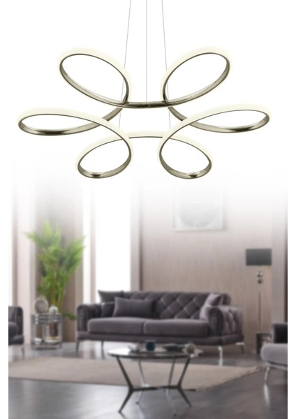 Istanbul Avize Megie Gümüş Ledli Lüx Modern Beyaz Power LED Avize modelleri