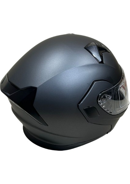 Jk Çene Açılır Motosiklet Kaskı Mat Gri – Şehir İçi Konfor Ve Kor fiyatları