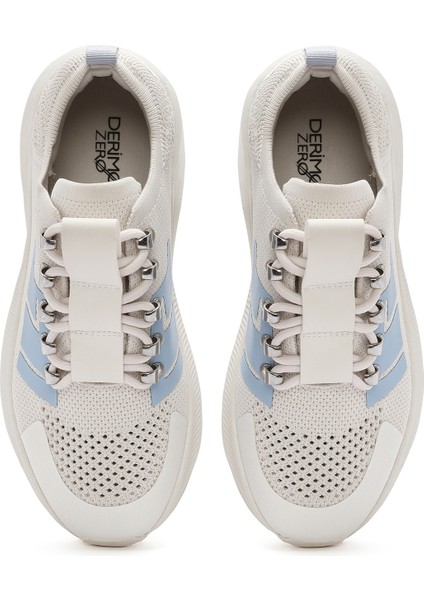 Zero Kadın Gri Kalın Tabanlı Bağcıklı Kumaş Sneaker 25SFD43166F