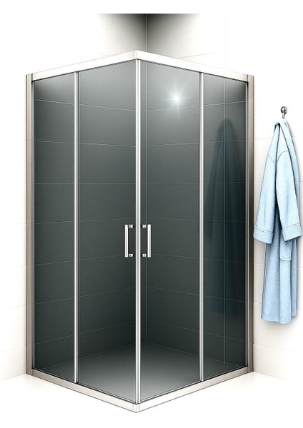 Duşakabin Füme Temper Cam Elegant Seri Kare Krom Profil - Yükseklik: 190 cm fiyatları