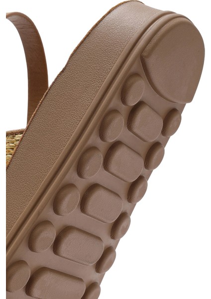 Kadın Siyah Kalın Tabanlı Taşlı Sandalet 25SFE465014