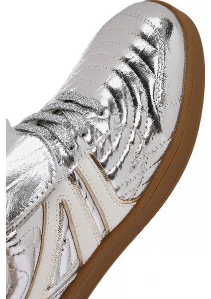 Kadın Gümüş Bağcıklı Metalik Sneaker 25SFD430632