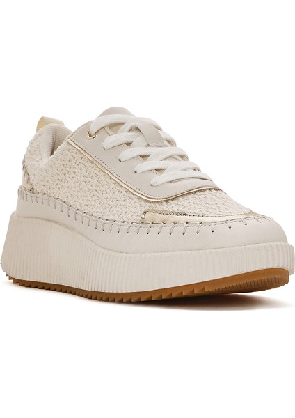 Kadın Bej Bağcıklı Kalın Tabanlı Örgülü Sneaker 25SFD43086F