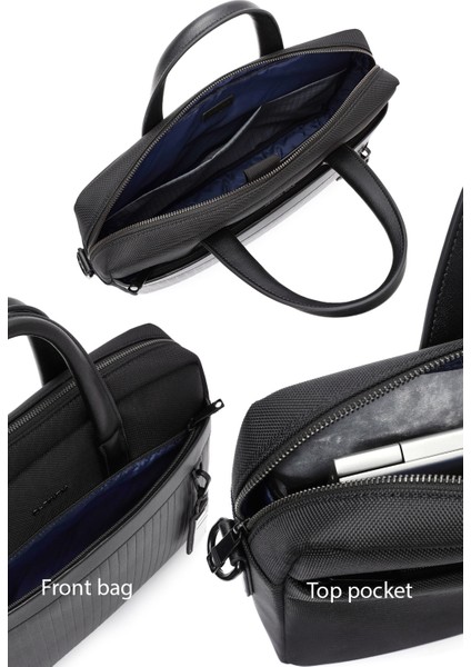 D-Pack Erkek Siyah Uzun Askılı Kumaş Evrak Çantası 24WBD30136F