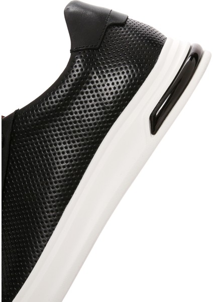 Erkek Siyah Bağcıklı Deri Sneaker 25SFD690518