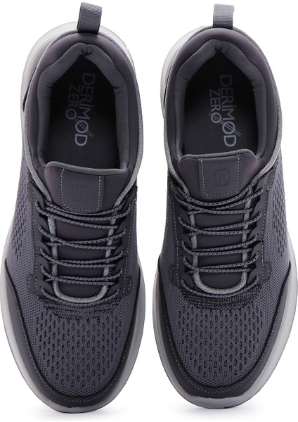 Zero Erkek Gri Bağcıklı Kalın Tabanlı Kumaş Sneaker 25SFD69046F