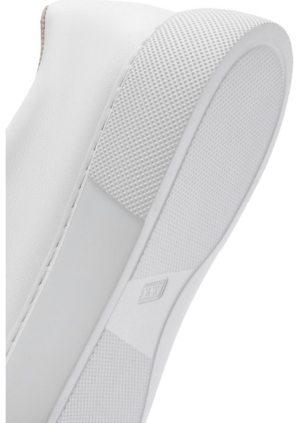 Kadın Beyaz Bağcıklı Deri Sneaker 25SFD370018
