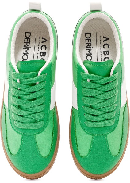 Acbc x Kadın Yeşil Bağcıklı Süet Sneaker 24WFD435310