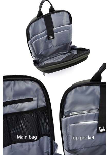 Erkek Yeşil Kumaş Sırt Çantası 23SBD30096F