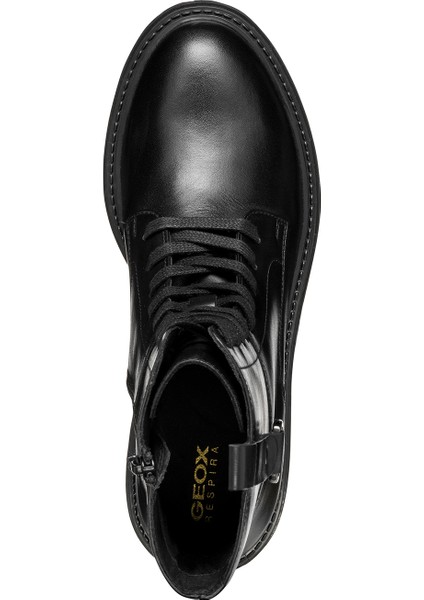 Kadın Siyah Iridea Bağcıklı Deri Postal Bot D46HRB00043C9999