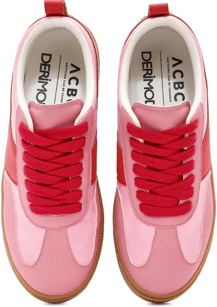 Acbc x Kadın Pembe Bağcıklı Süet Sneaker 24WFD435310