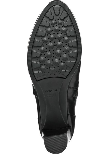 Kadın Siyah D Walk Pleasure Fermuarlı Kalın Topuklu Deri Bot D46TEA00043C9999