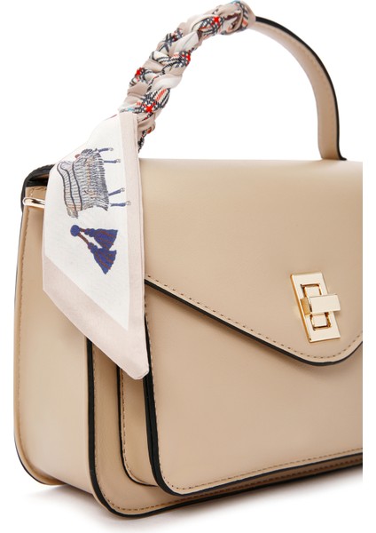 Kadın Bej Uzun Askılı Klasik Kol Çantası 25SBD280018