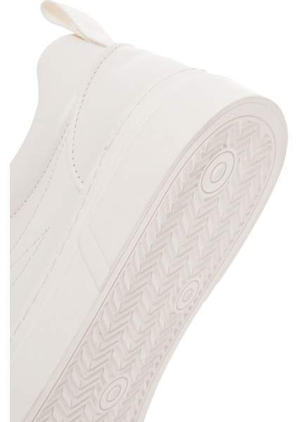 Erkek Beyaz Bağcıklı Deri Sneaker 25SFD690918