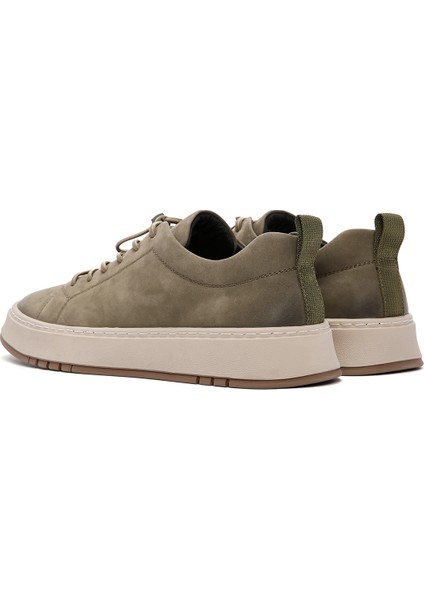 Erkek Haki Bağcıklı Nubuk Deri Sneaker 25SFD6910V3