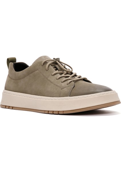 Erkek Haki Bağcıklı Nubuk Deri Sneaker 25SFD6910V3