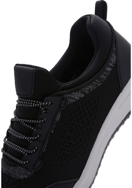 Zero Erkek Siyah Bağcıklı Kalın Tabanlı Kumaş Sneaker 25SFD69046F
