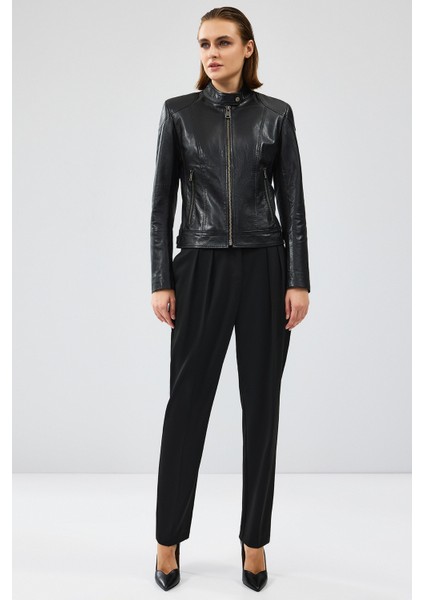 Prima Kadın Siyah Kısa Deri Ceket 24WGM524551