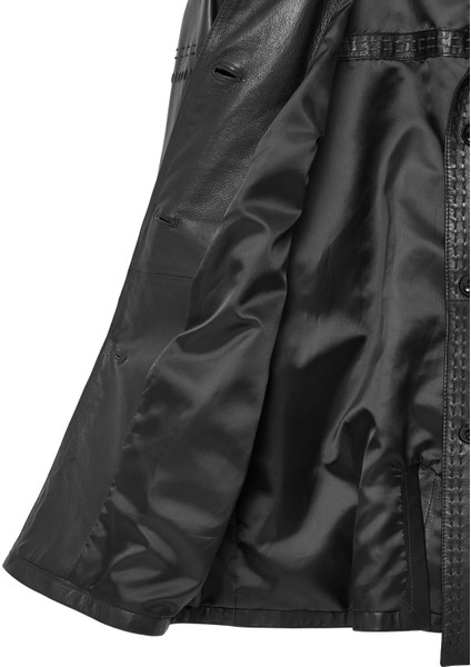 Annamaria Kadın Siyah Kemer Detaylı Regular Deri Trençkot 24WGD5246U4