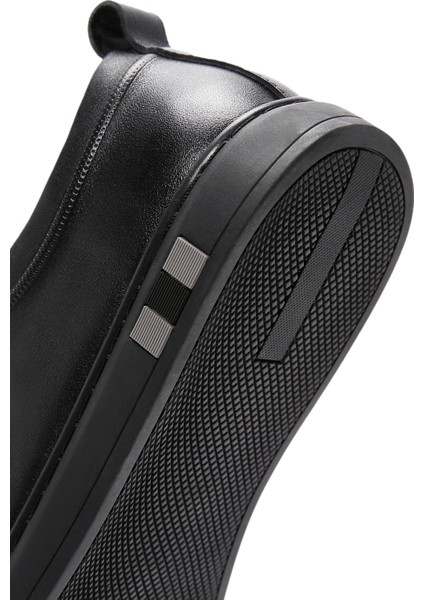 Erkek Siyah Bağcıklı Deri Sneaker 25SFD690818