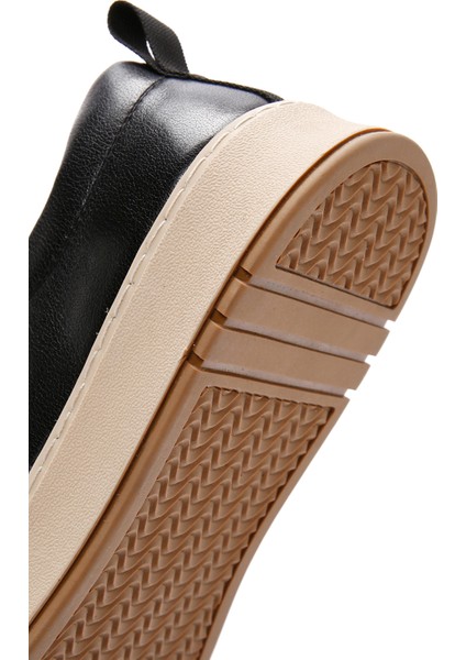 Erkek Siyah Bağcıklı Deri Sneaker 25SFD691018