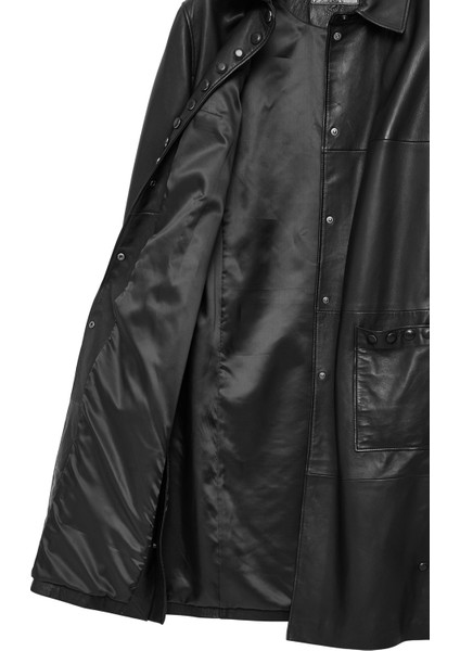 Stella Kadın Siyah Regular Deri Trençkot 24WGD5253U7