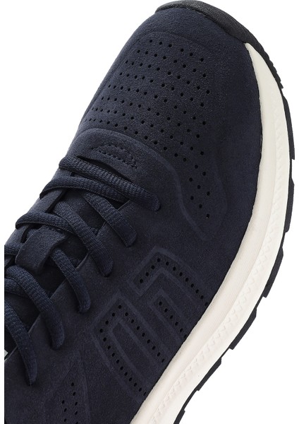 Erkek Lacivert Bağcıklı Nubuk Deri Sneaker 25SFD7600V3