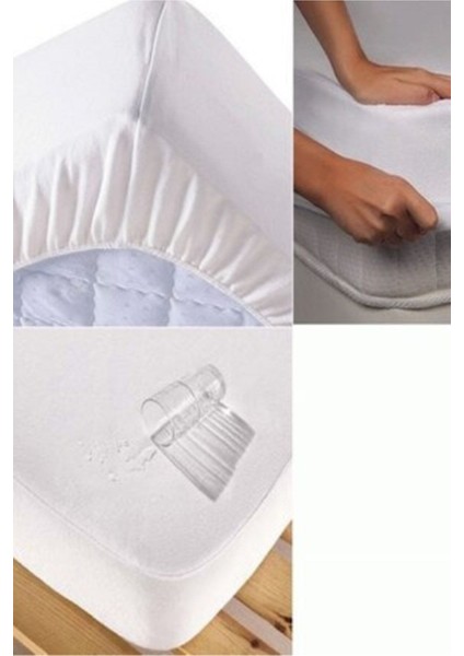 100X200CM Sıvı Geçirmez Yatak Koruyucu Fitted Alez, Gri Renk