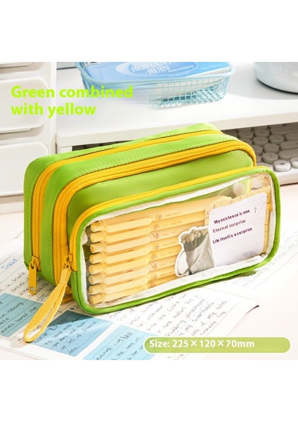 Büyük Kapasiteli Kalem Çantası Kırtasiye Çantası Öğrenci Kalem Kutusu Kozmetik Çantası (Yurt Dışından)