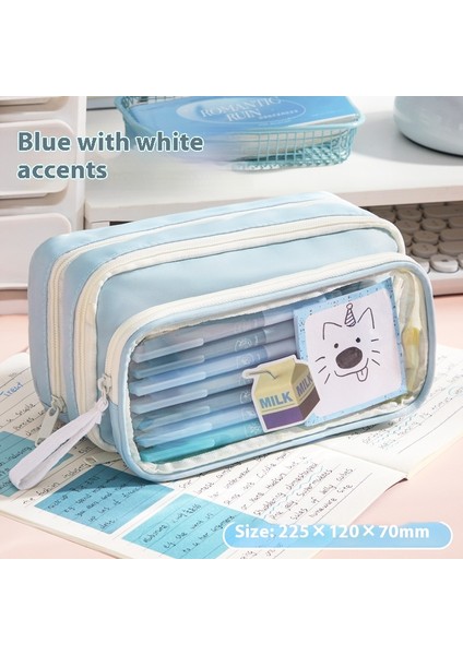 Büyük Kapasiteli Kalem Çantası Kırtasiye Çantası Öğrenci Kalem Kutusu Kozmetik Çantası (Yurt Dışından)