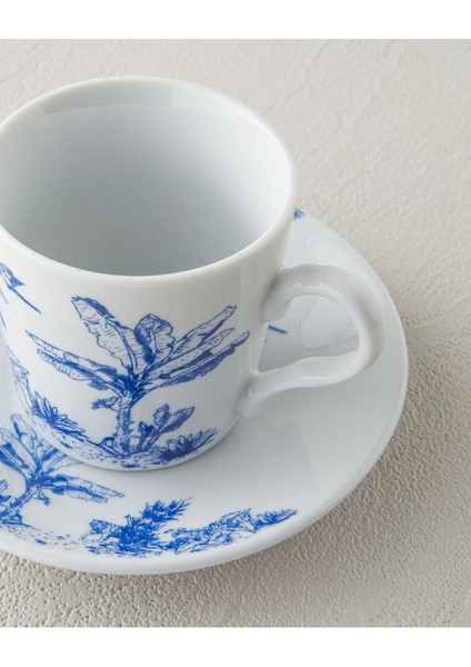 Mavi Porselen 4 Parça Kahve Fincan Takımı, 2 Kişilik, Şık ve Zarif Tasarım fırsatları