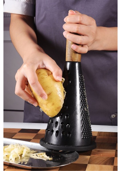 Paslanmaz Çelik 3 Yönlü Rende Siyah, Çok Amaçlı ve Dayanıklı Mutfak Aleti