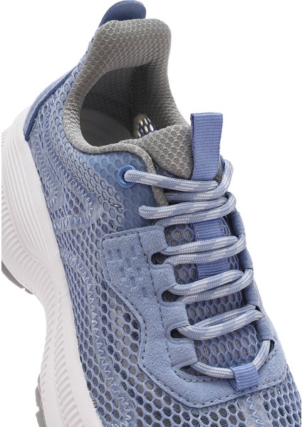 Kadın Mavi Bağcıklı Kalın Tabanlı Kumaş Sneaker 25SFE48576F