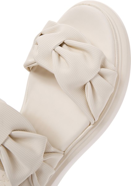 Kadın Krem Kalın Tabanlı Sandalet 25SFE485018