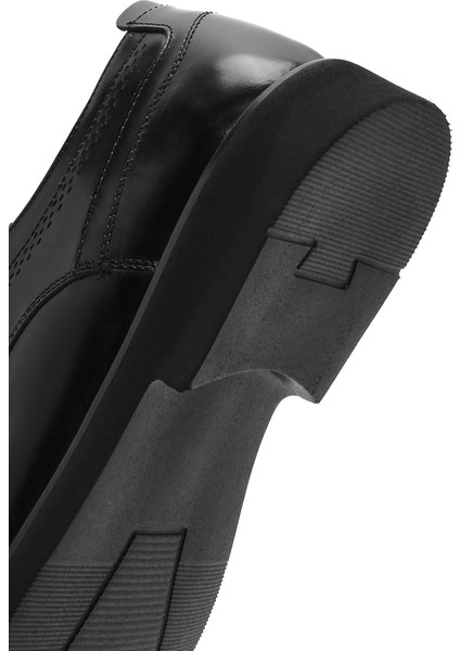 Erkek Siyah Bağcıklı Deri Klasik Ayakkabı 25SFD670722