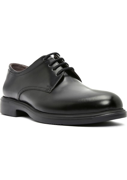 Erkek Siyah Bağcıklı Deri Casual Ayakkabı 25SFD670222