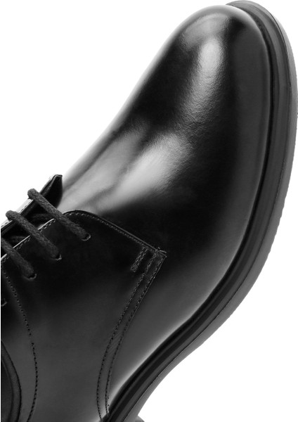 Erkek Siyah Bağcıklı Deri Casual Ayakkabı 25SFD670222