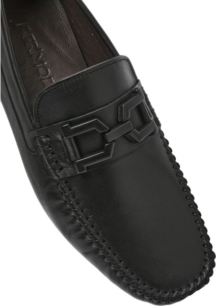 Erkek Siyah Tokalı Deri Loafer 25SFD6706FT