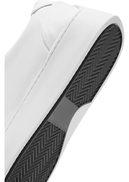 Erkek Beyaz Bağcıklı Deri Sneaker 25SFD660018