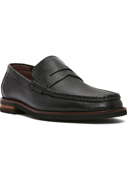 Erkek Siyah Deri Casual Loafer 25SFD6704FT