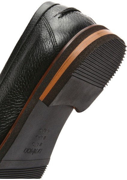 Erkek Siyah Deri Casual Loafer 25SFD6704FT