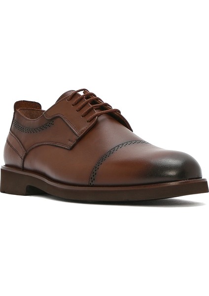 Erkek Kahverengi Bağcıklı Deri Klasik Ayakkabı 25SFD670818